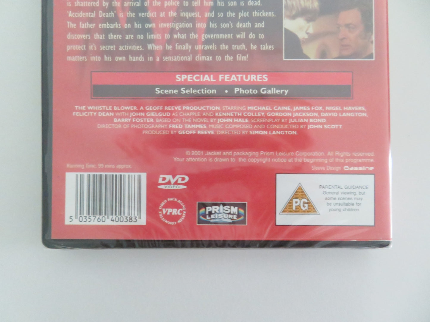 THE WHISTLE BLOWER (DVD) MICHAEL CAINE JAMES FOX 1986 REGION 2