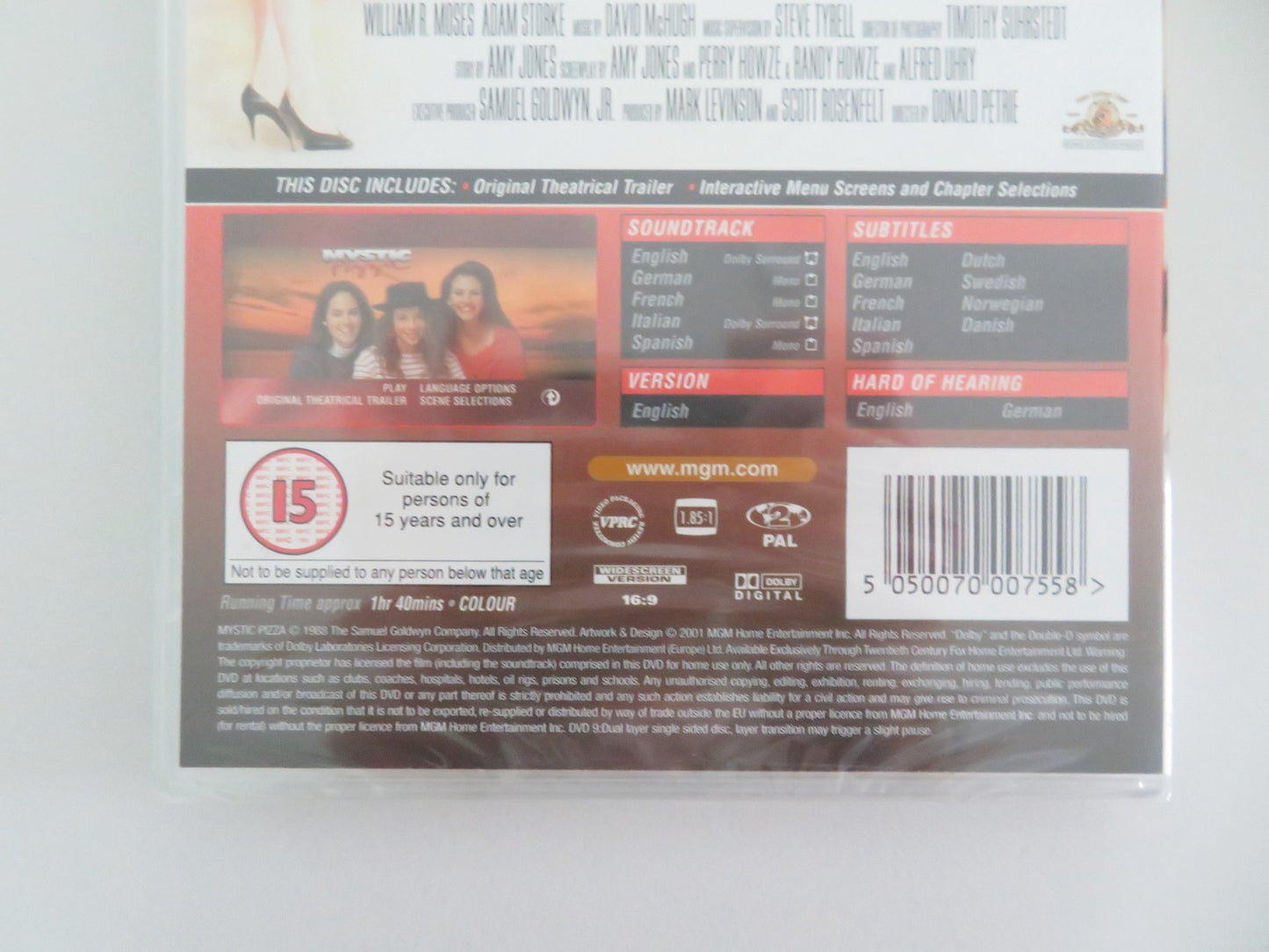 MYSTIC PIZZA (DVD) JULIA ROBERTS ANNABETH GISH 1988 REGION 2