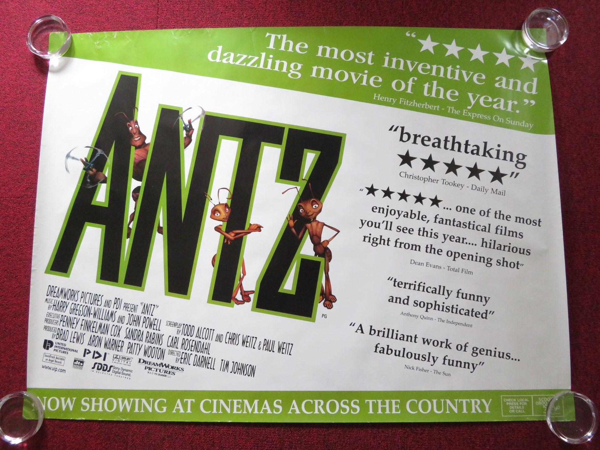 ANTZ - B UK QUAD ROLLED POSTER WOODY ALLEN DAN AYKROYD 1998 - Rendezvous Cinema