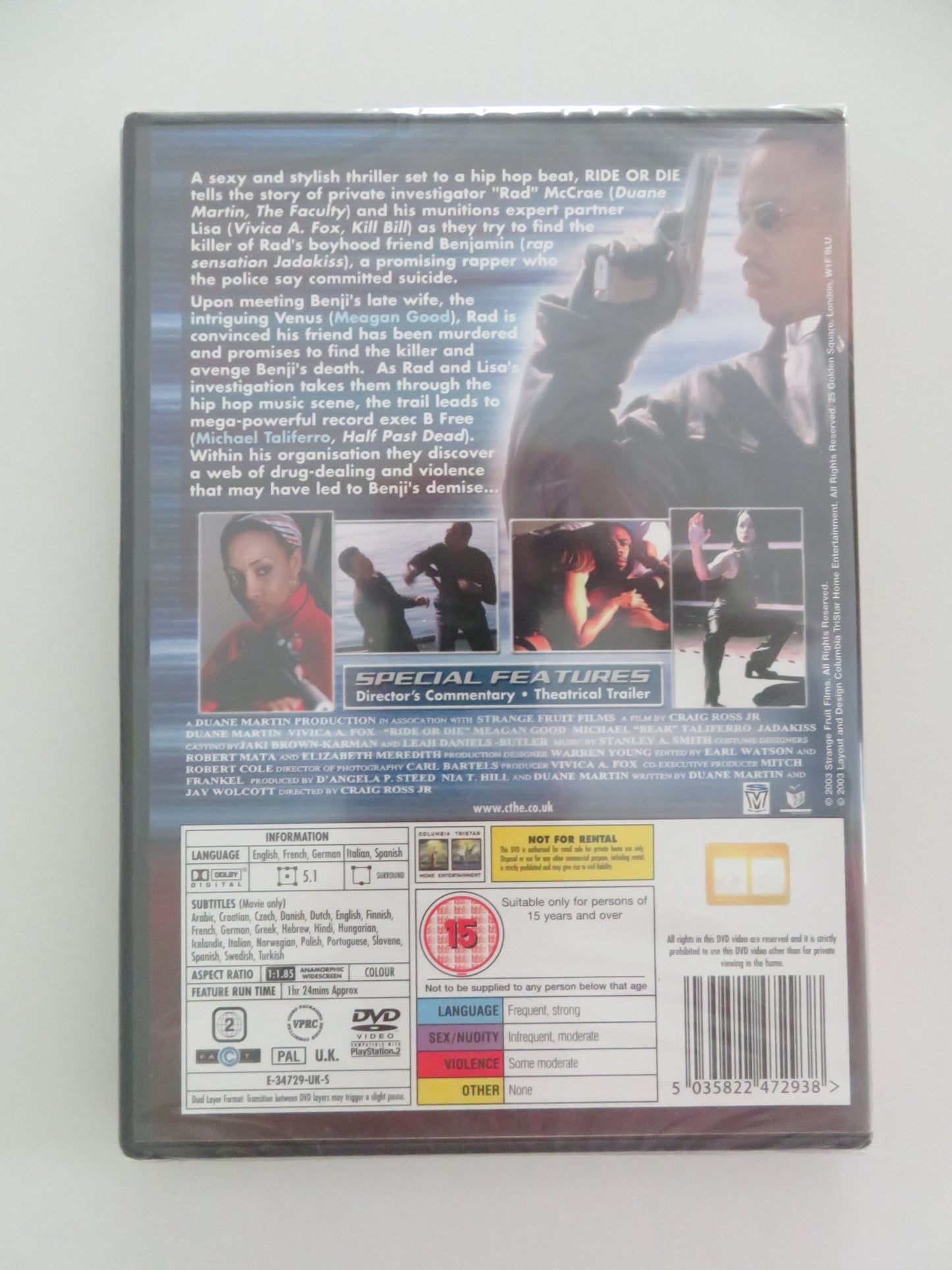 RIDE OR DIE (DVD) DUANE MARTIN VIVICA A. FOX 2003 REGION 2 - Rendezvous Cinema