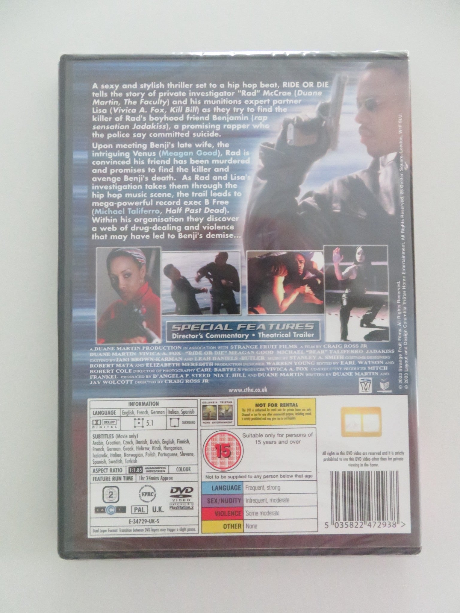 RIDE OR DIE (DVD) DUANE MARTIN VIVICA A. FOX 2003 REGION 2 - Rendezvous Cinema