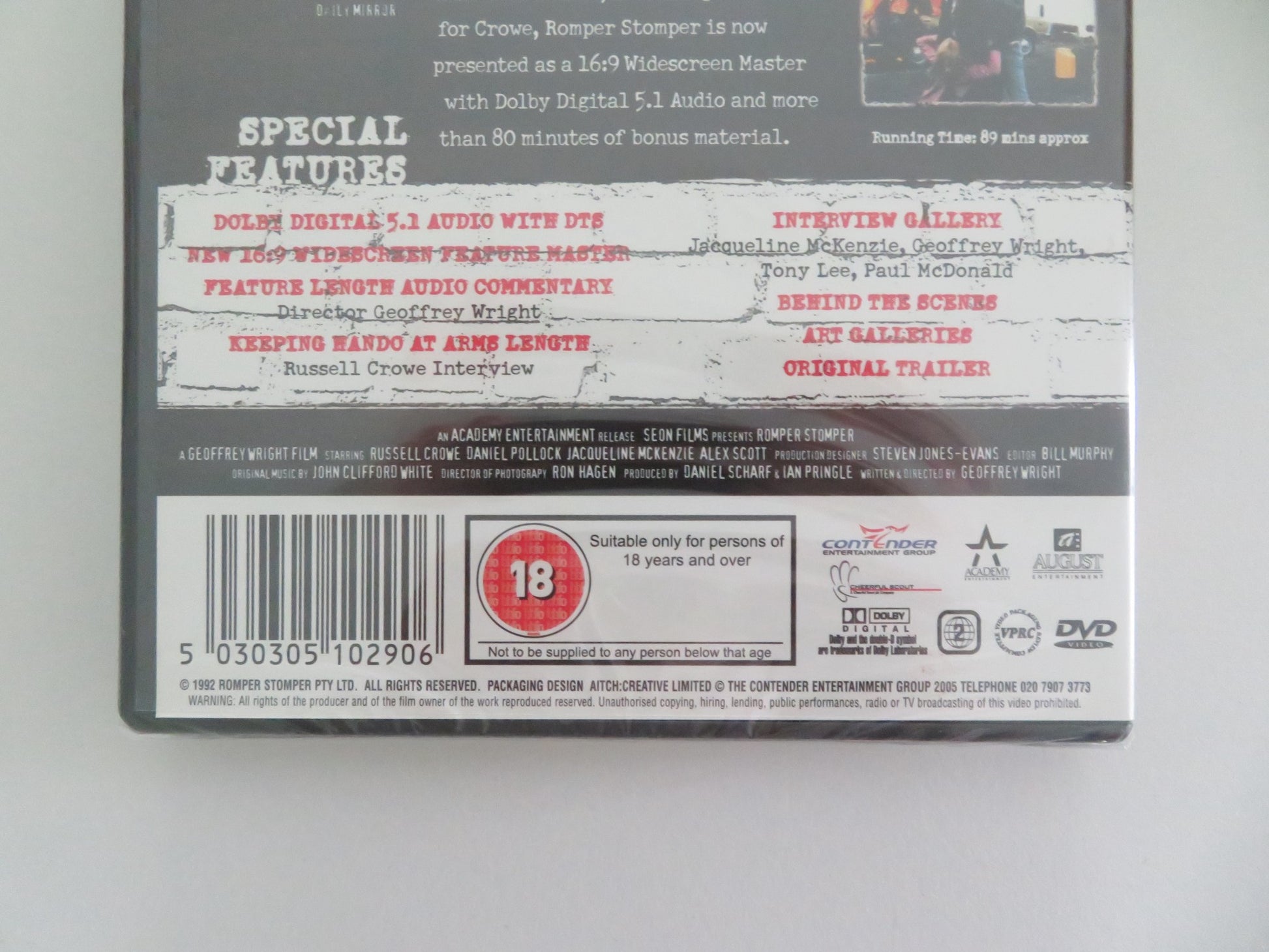 ROMPER STOMPER (DVD) RUSSELL CROWE DANIEL POLLOCK 1992 REGION 2 - Rendezvous Cinema