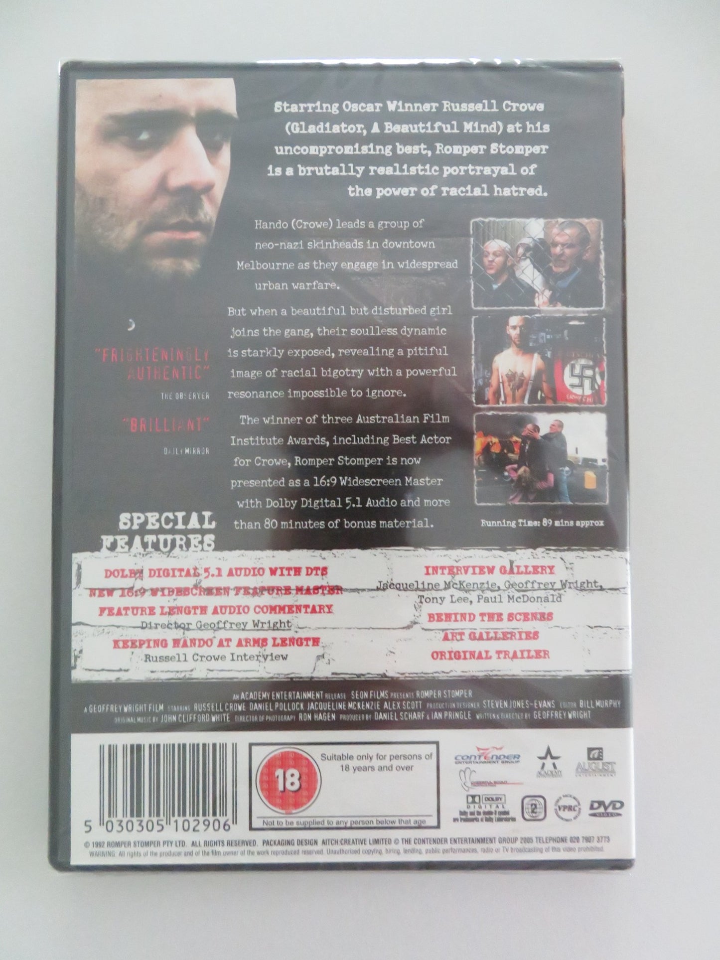 ROMPER STOMPER (DVD) RUSSELL CROWE DANIEL POLLOCK 1992 REGION 2 - Rendezvous Cinema