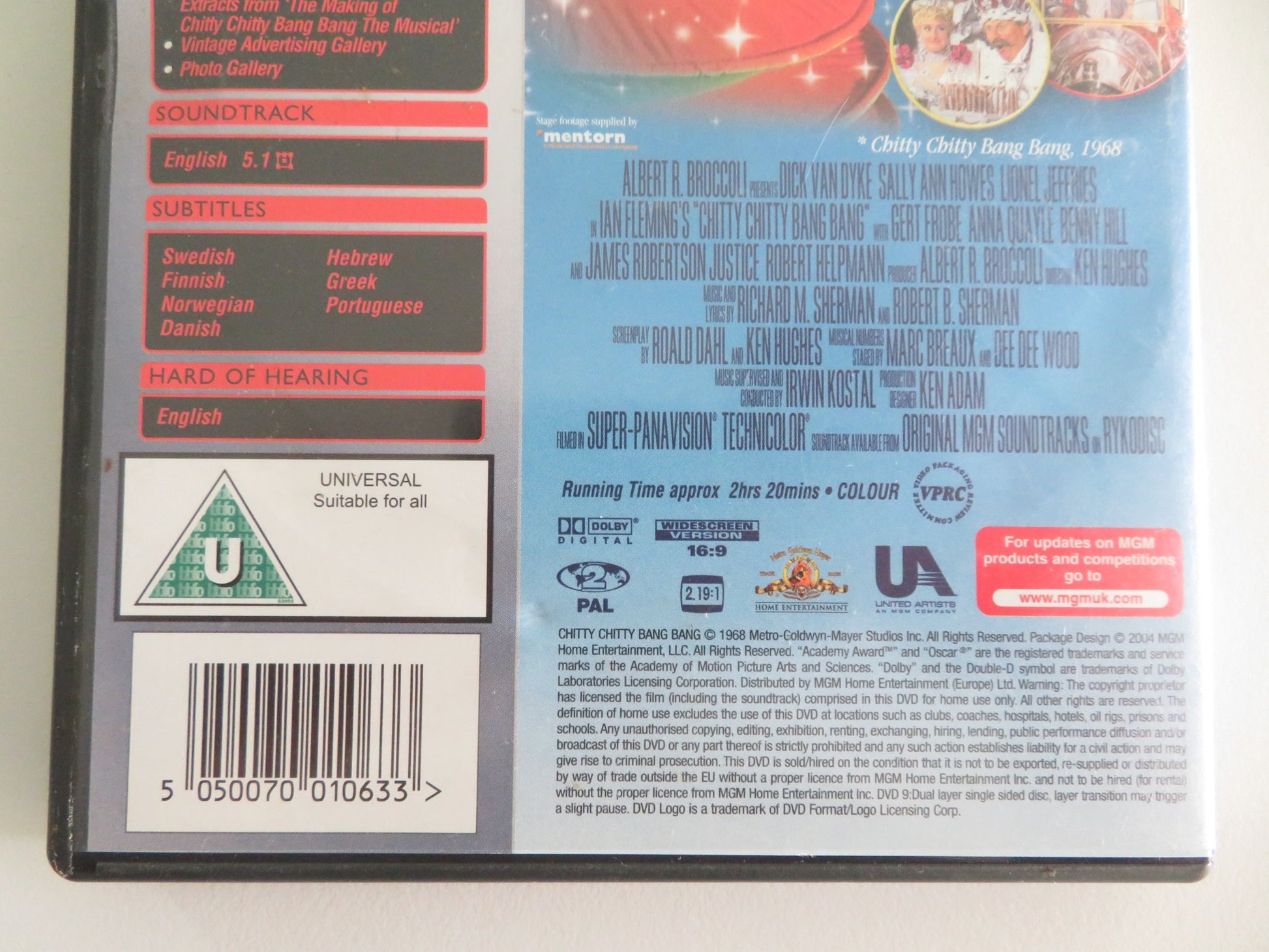 CHITTY CHITTY BANG BANG - B SPECIAL EDITION (DVD) DICK VAN DYKE 1968 REGION 2 - Rendezvous Cinema