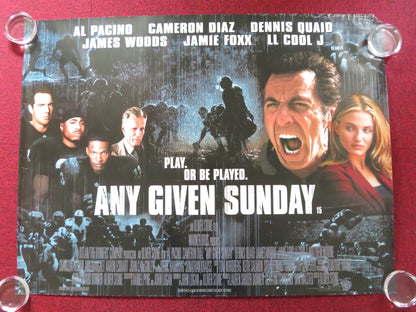 ANY GIVEN SUNDAY UK QUAD ROLLED POSTER AL PACINO CAMERON DIAZ 1999 - Rendezvous Cinema