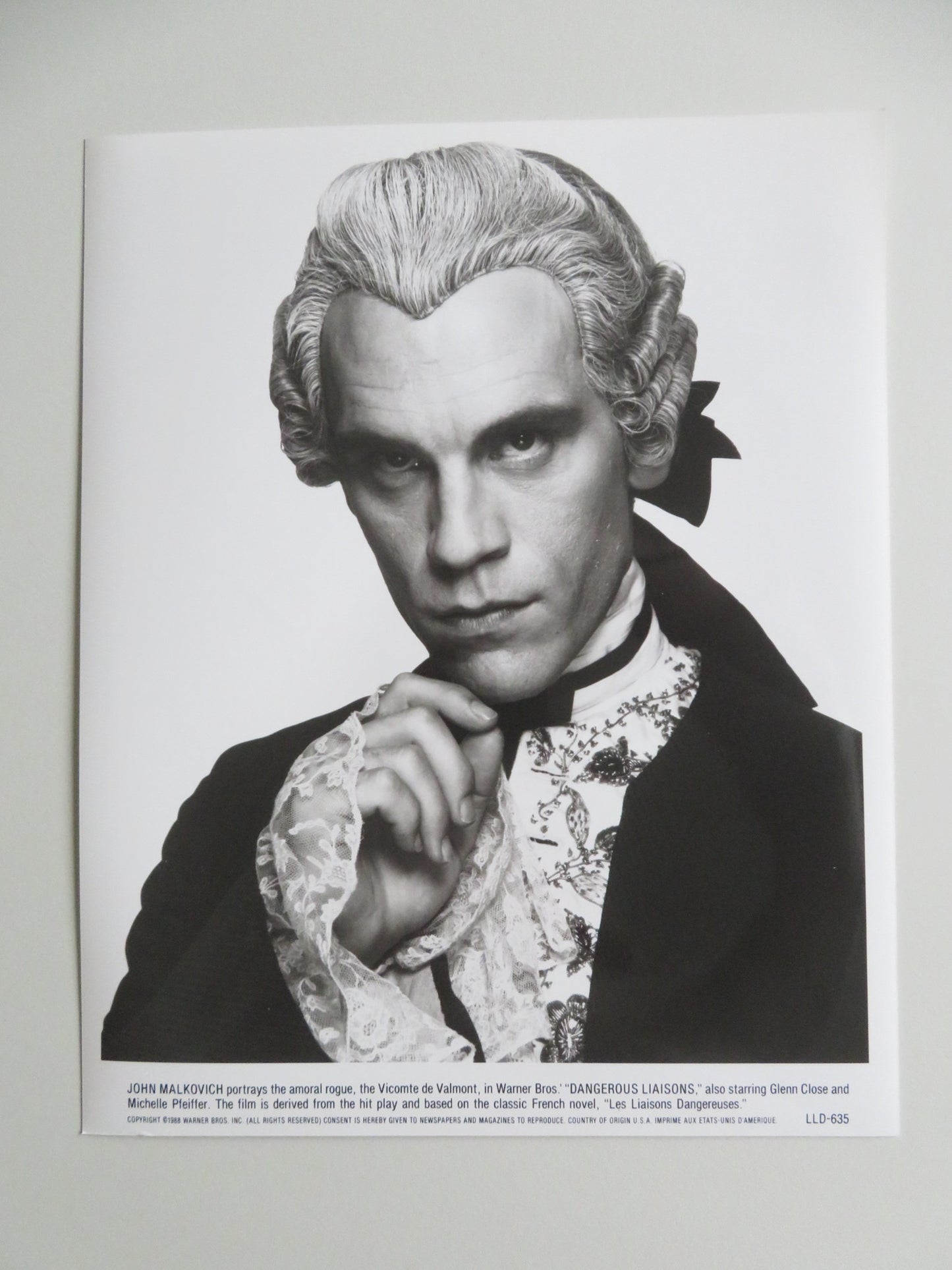 DANGEROUS LIAISONS - A MOVIE STILL PHOTO LOT OF 10 JOHN MALKOVICH PFEIFFER 1988