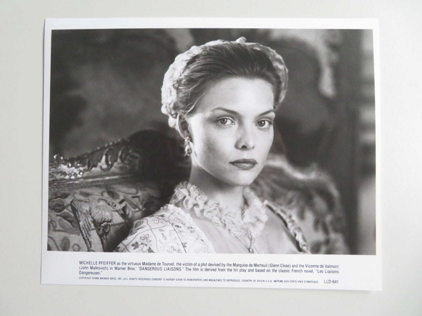 DANGEROUS LIAISONS - A MOVIE STILL PHOTO LOT OF 10 JOHN MALKOVICH PFEIFFER 1988