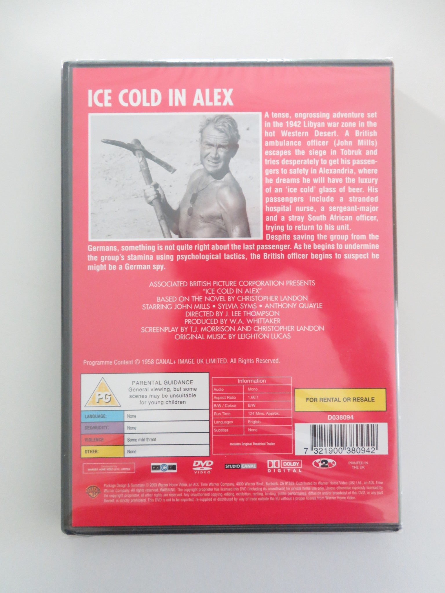 ICE COLD IN ALEX (DVD) JOHN MILLS SYLVIA SYMS 1958 REGION 2 - Rendezvous Cinema