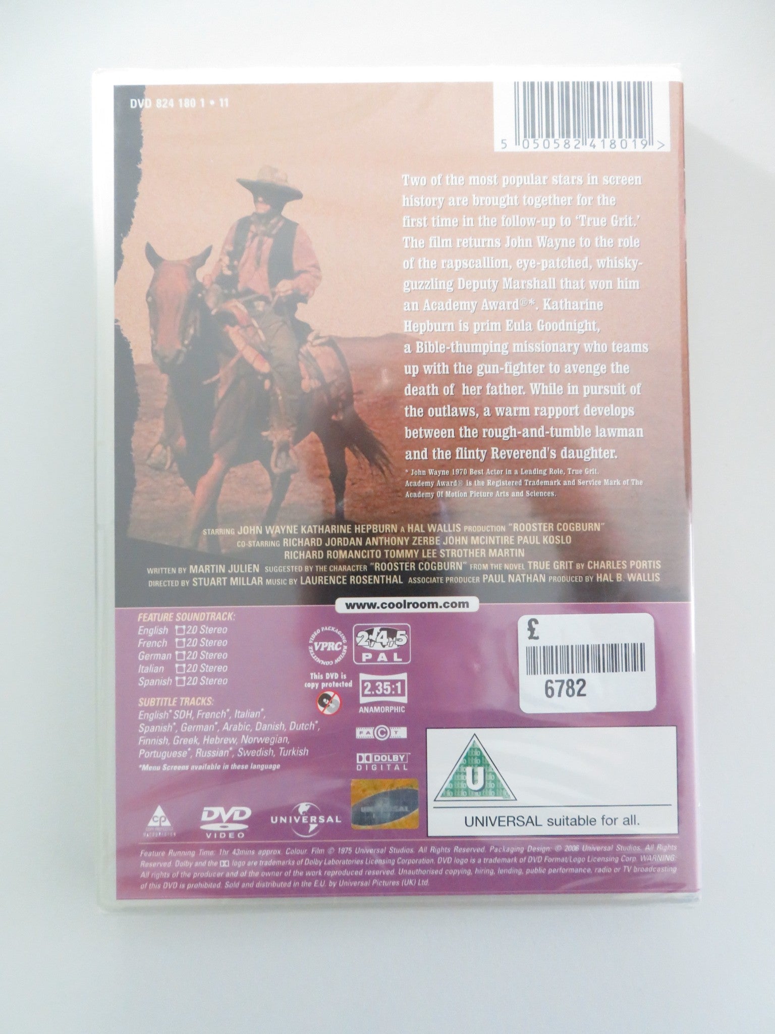 ROOSTER COGBURN (DVD) JOHN WAYNE KATHARINE HEPBURN 1975 REGION 2,4,5 - Rendezvous Cinema