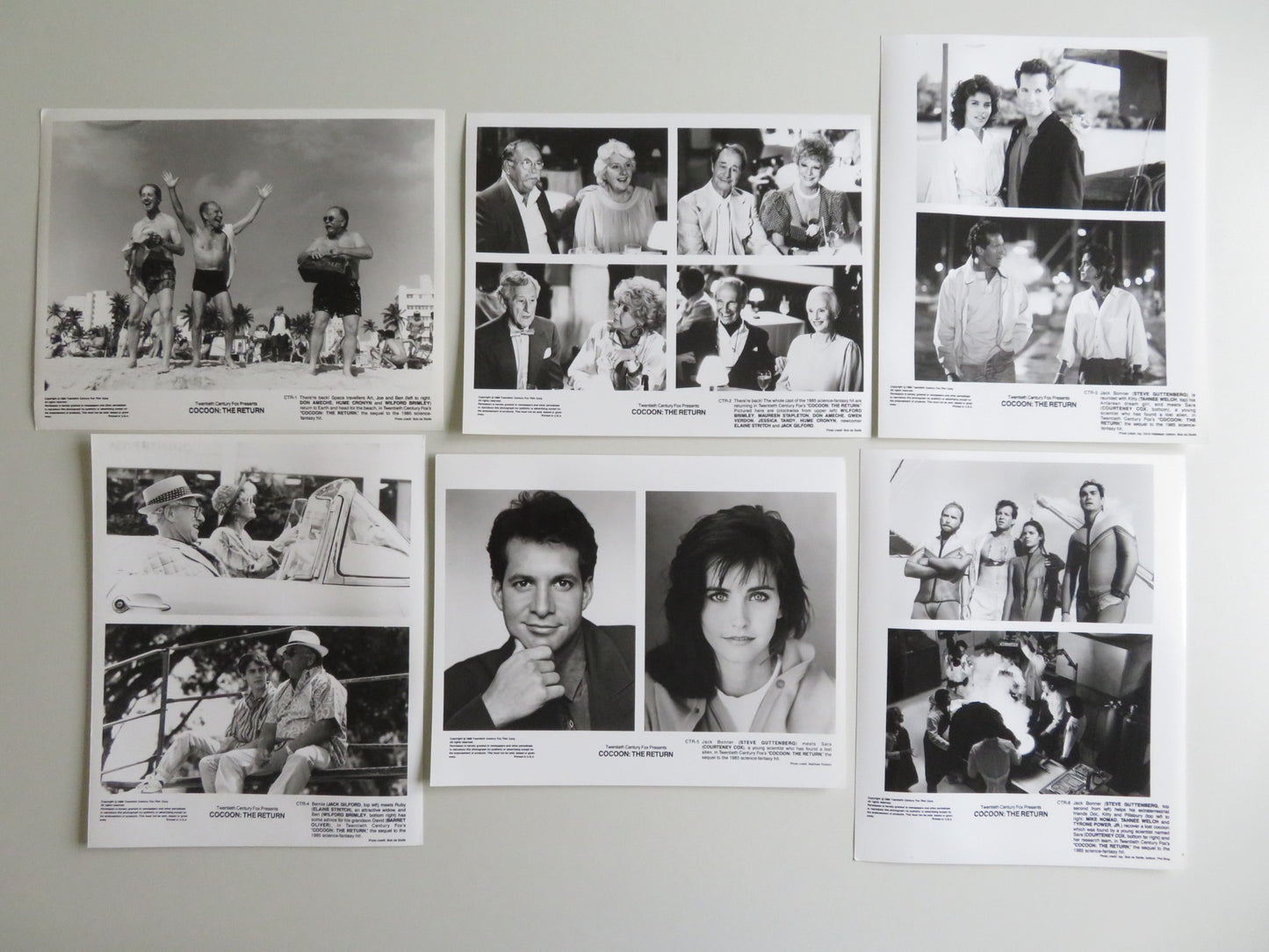 COCOON: THE RETURN MOVIE STILL PHOTO LOT OF 6 STEVE GUTTENBERG COURTNEY COX 1988