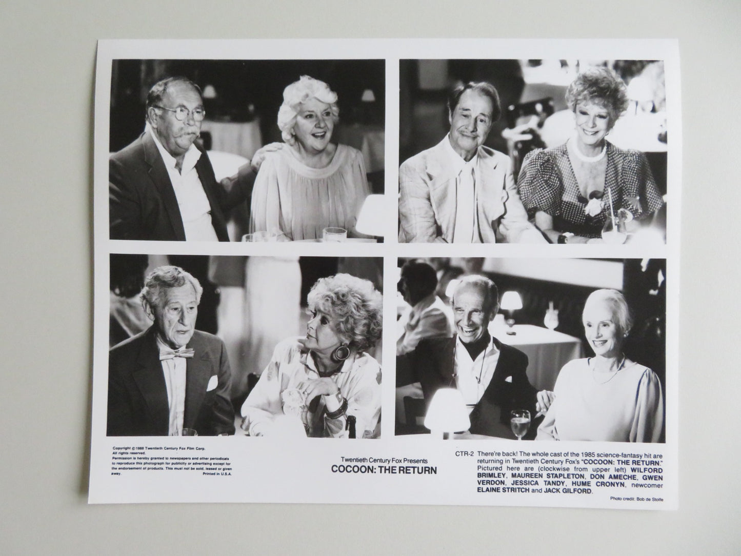 COCOON: THE RETURN MOVIE STILL PHOTO LOT OF 6 STEVE GUTTENBERG COURTNEY COX 1988