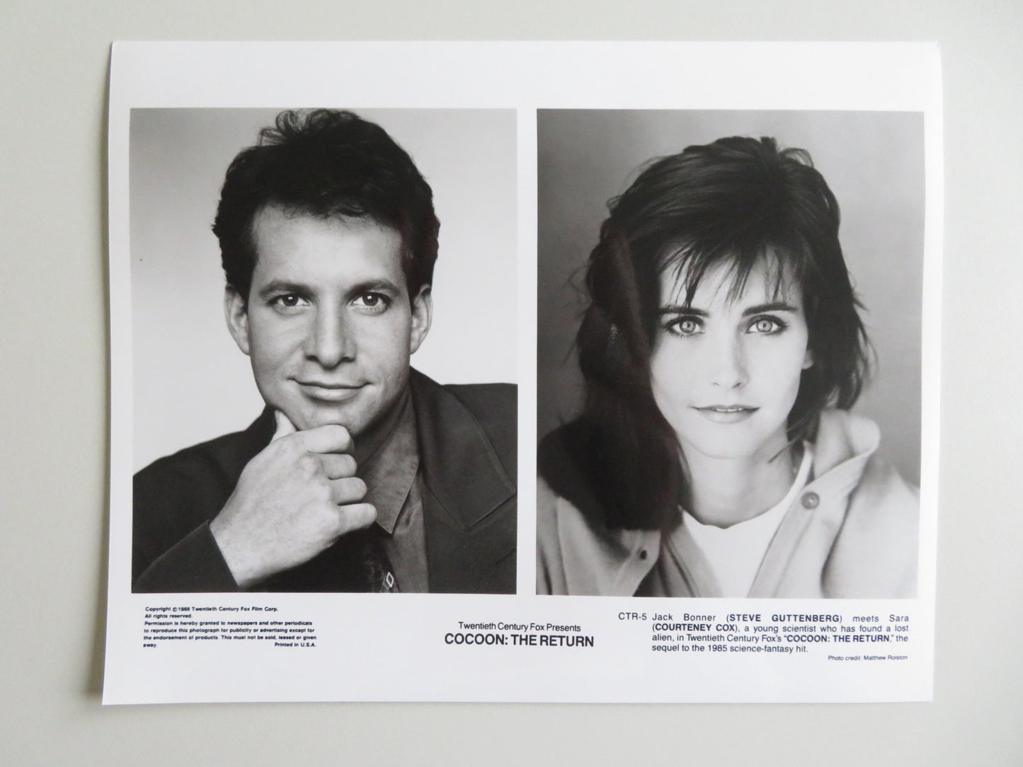 COCOON: THE RETURN MOVIE STILL PHOTO LOT OF 6 STEVE GUTTENBERG COURTNEY COX 1988