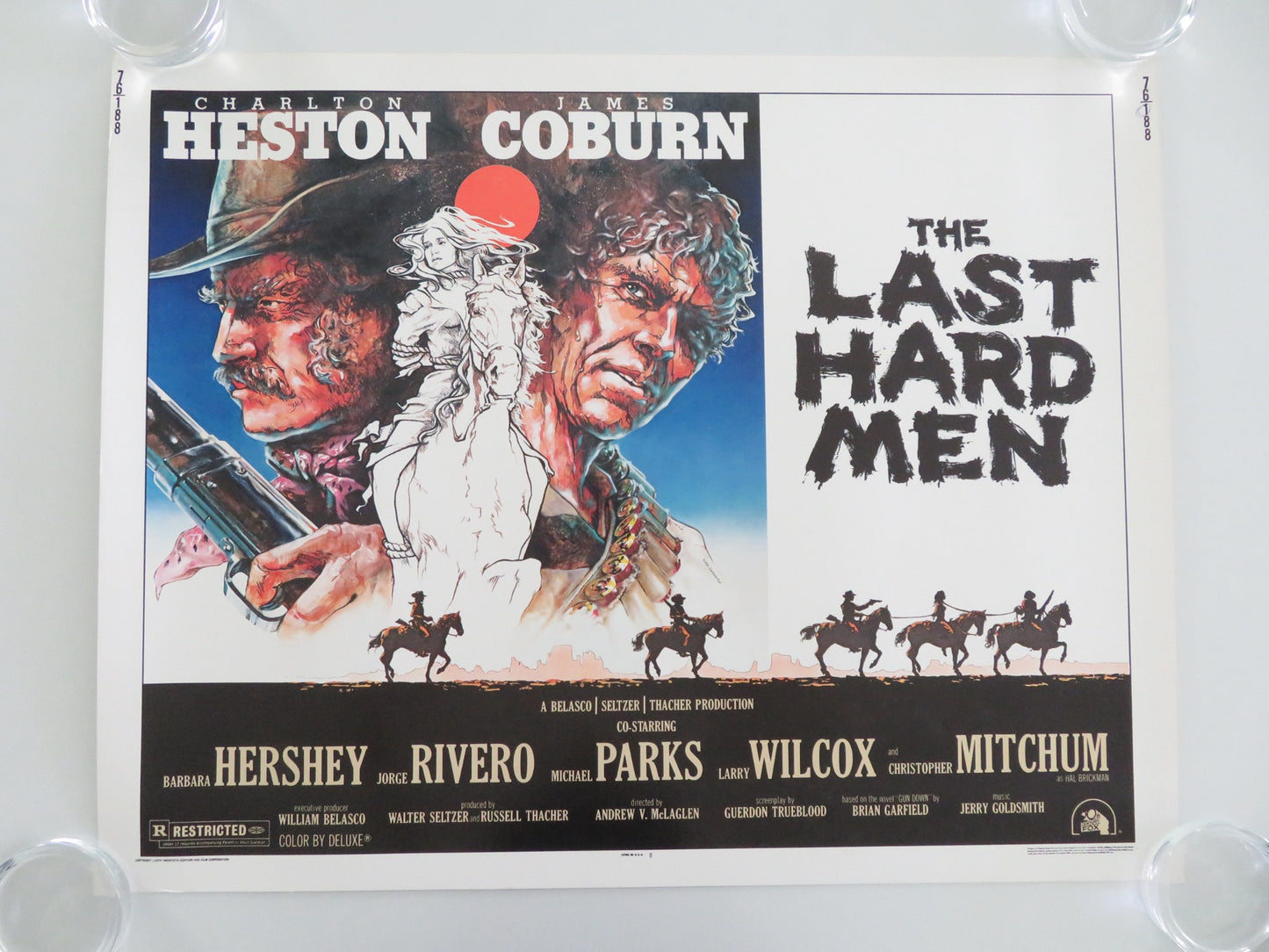 THE LAST HARD MEN US HALF SHEET (22"x 28") POSTER CHARLTON HESTON J. COBURN 1976 - Rendezvous Cinema