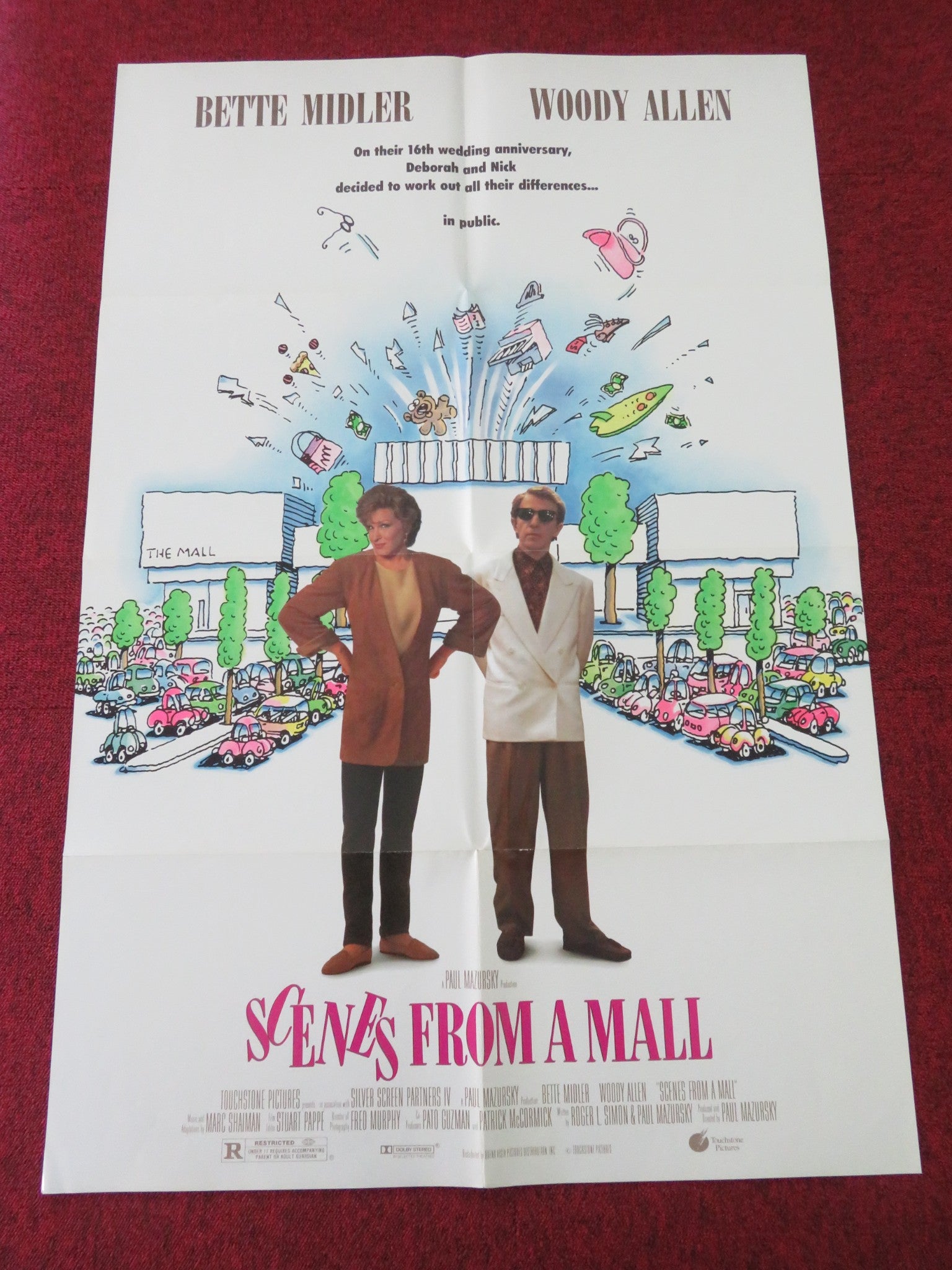 SCENES FROM A MALL FOLDED US ONE SHEET POSTER BETTE MIDLER WOODY ALLEN 1991 - Rendezvous Cinema