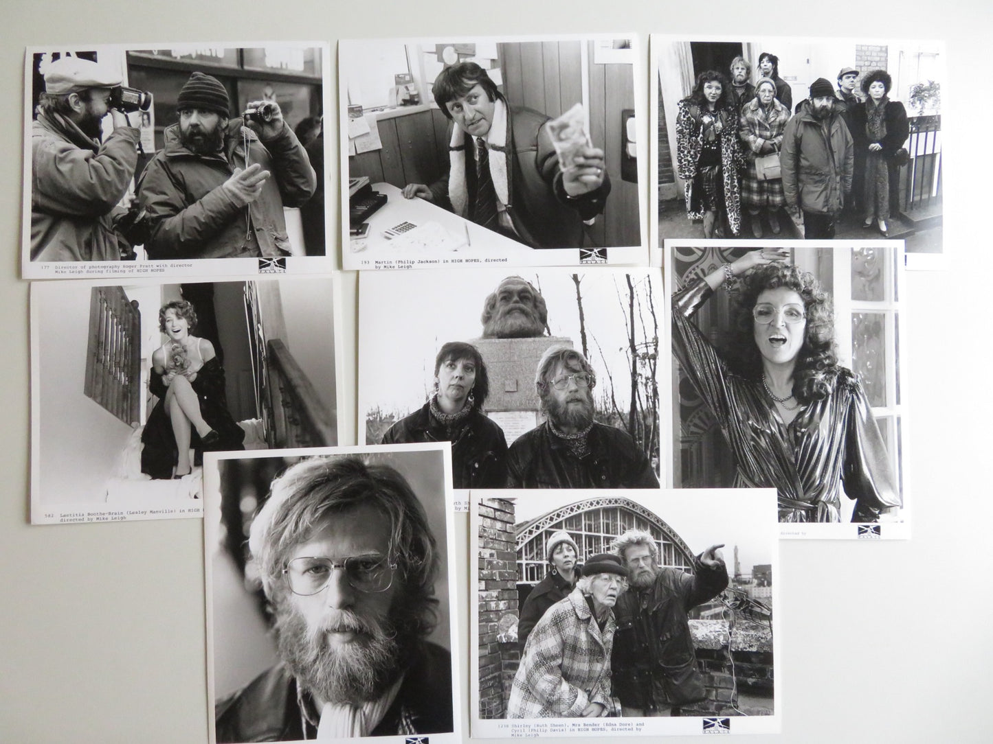 HIGH HOPES MOVIE STILL PHOTO LOT OF 8 PHIL DAVIS LESLEY MANVILLE RUTH SHEEN 1988