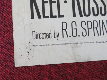 WACO FOLDED US ONE SHEET POSTER HOWARD KEEL JANE RUSSELL 1966 - Rendezvous Cinema