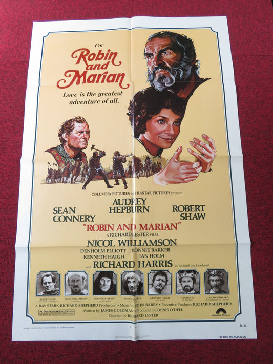 ROBIN AND MARIAN FOLDED US ONE SHEET POSTER SEAN CONNERY AUDREY HEPBURN 1976