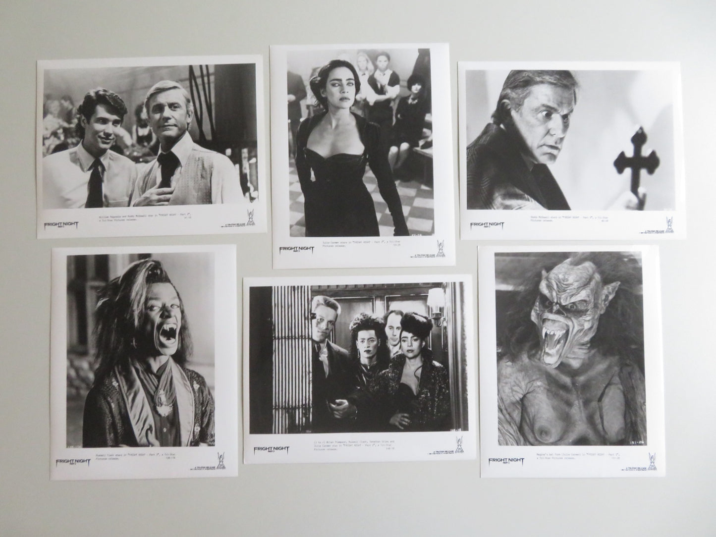FRIGHT NIGHT PART 2 MOVIE STILL PHOTO LOT OF 6 RODDY MCDOWALL W. RAGSDALE 1988