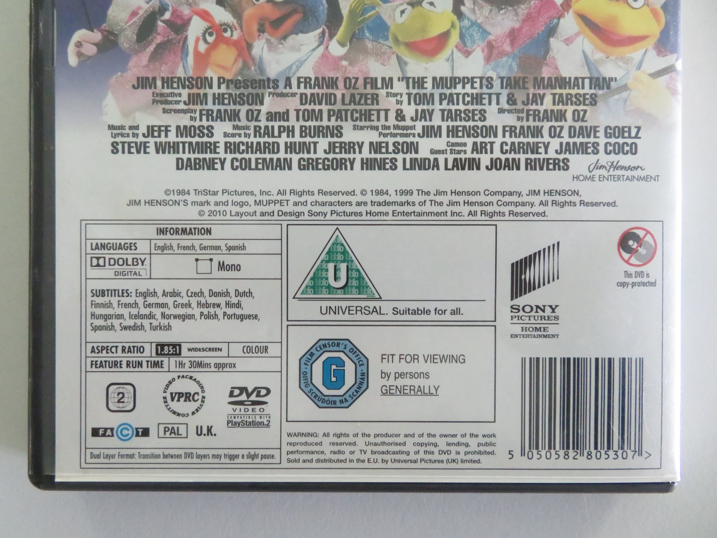 THE MUPPETS TAKE MANHATTAN (DVD) DISNEY JIM HENSON FRANK OZ 1984 REGION 2