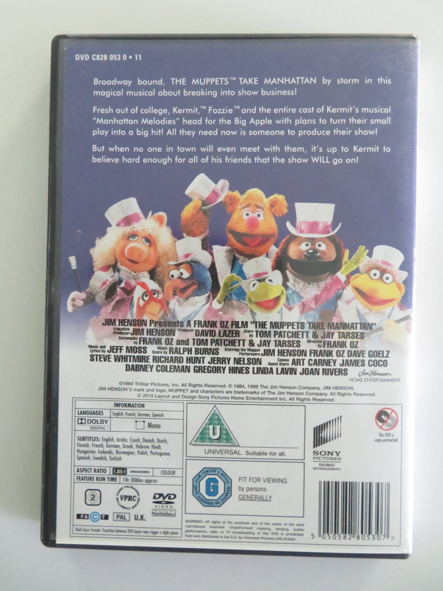 THE MUPPETS TAKE MANHATTAN (DVD) DISNEY JIM HENSON FRANK OZ 1984 REGION 2