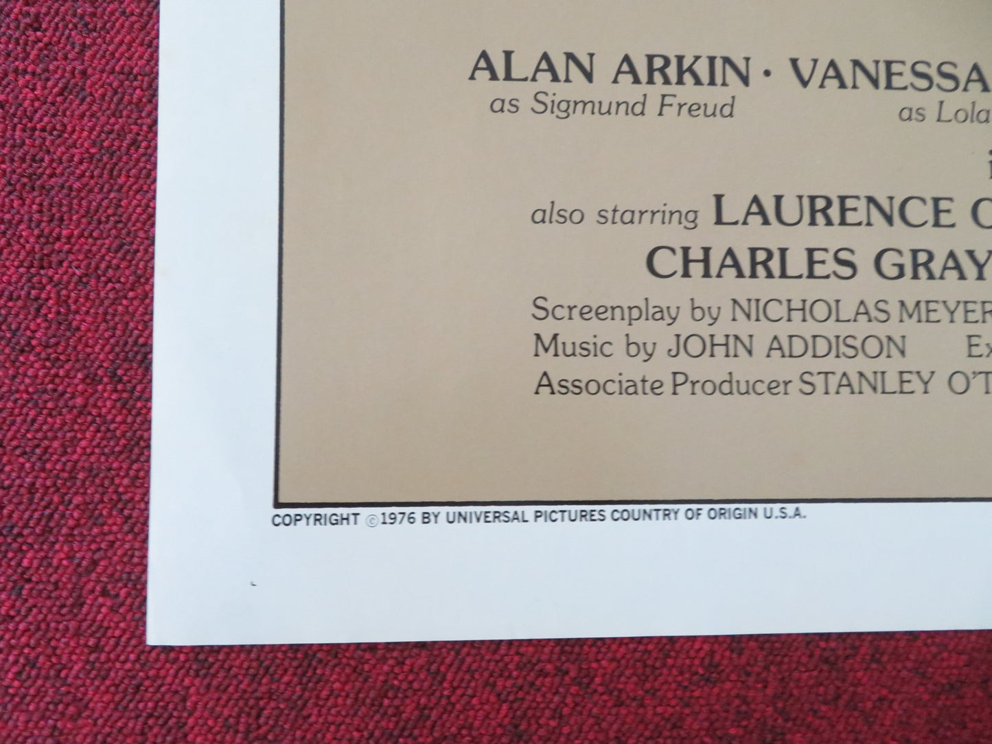 THE SEVEN-PER-CENT SOLUTION FOLDED US ONE SHEET POSTER ALAN ARKIN 1976 - Rendezvous Cinema