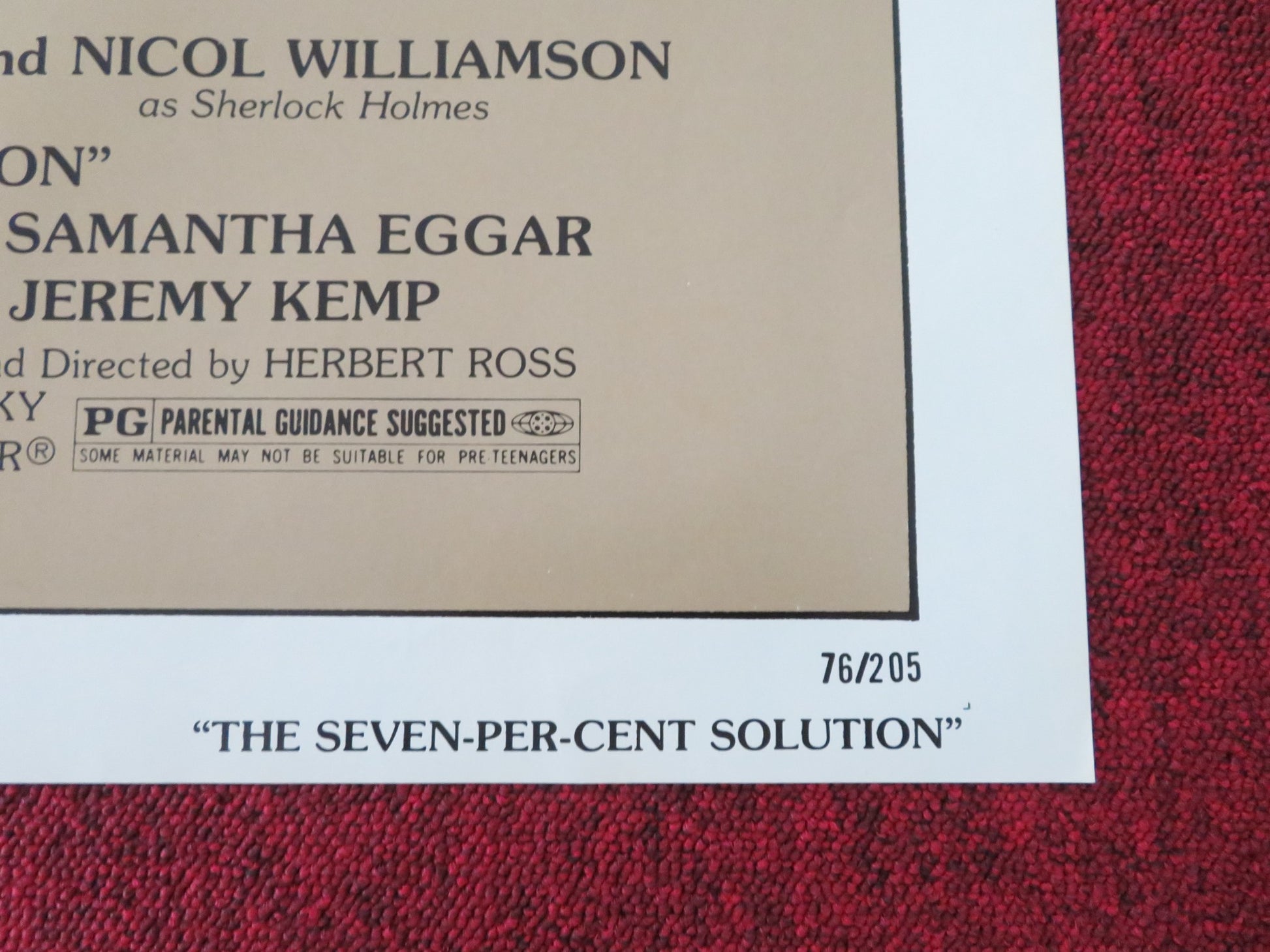 THE SEVEN-PER-CENT SOLUTION FOLDED US ONE SHEET POSTER ALAN ARKIN 1976 - Rendezvous Cinema