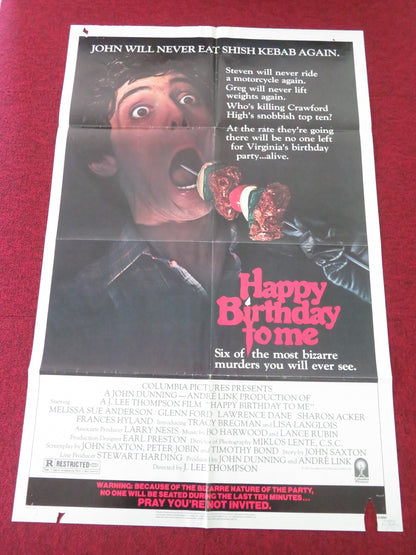 HAPPY BIRTHDAY TO ME FOLDED US ONE SHEET POSTER MELISSA SUE ANDERSON 1981 - Rendezvous Cinema