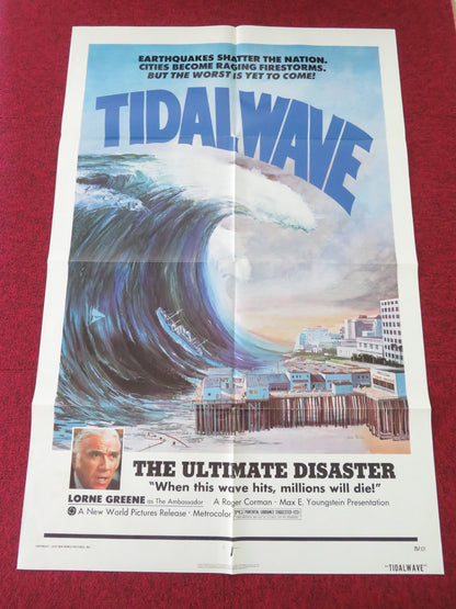 TIDAL WAVE FOLDED US ONE SHEET POSTER LORNE GREENE RHONDA HOPKINS 1975 - Rendezvous Cinema