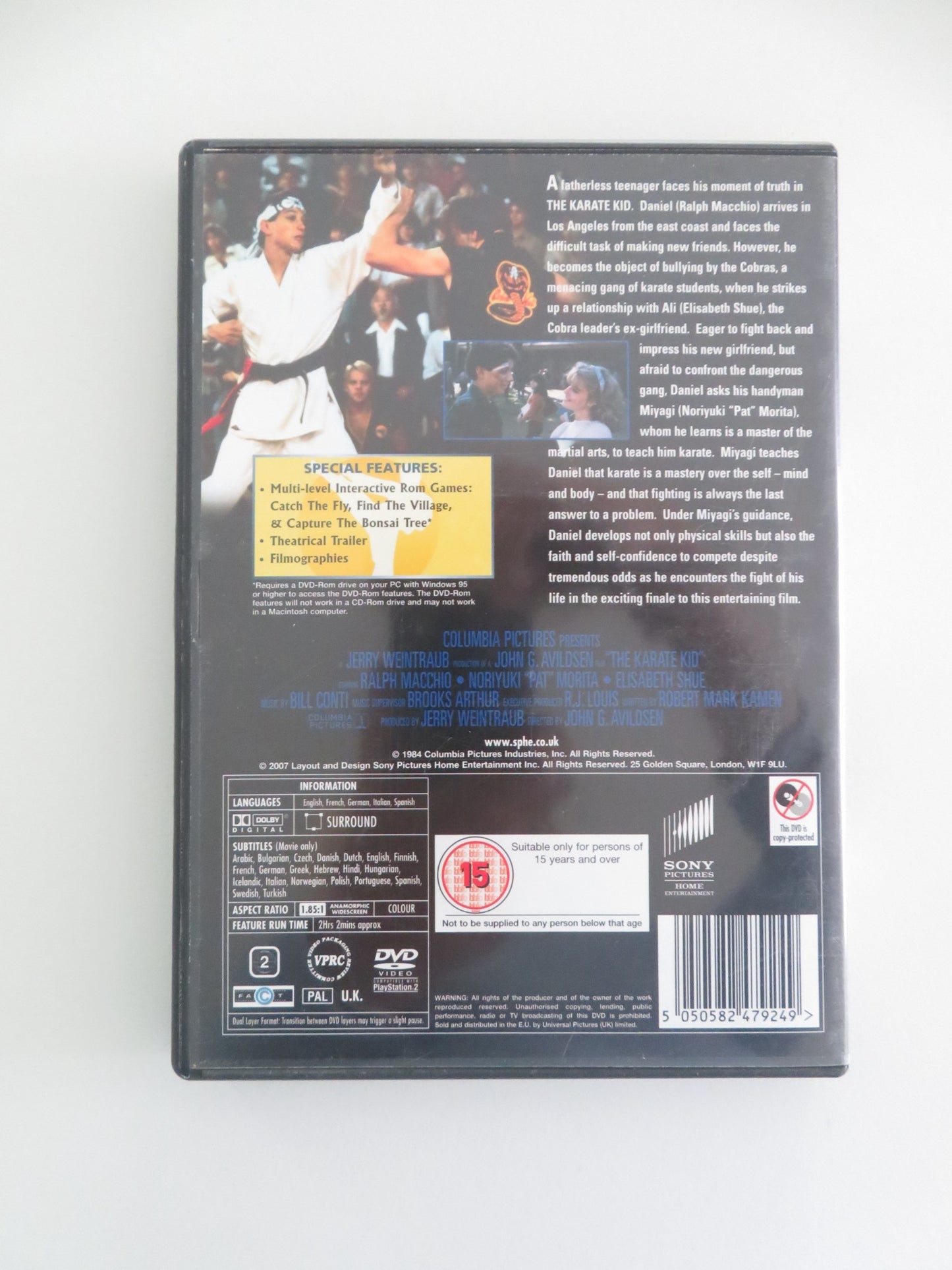 THE KARATE KID (DVD) RALPH MACCHIO ELISABETH SHUE 1984 REGION 2