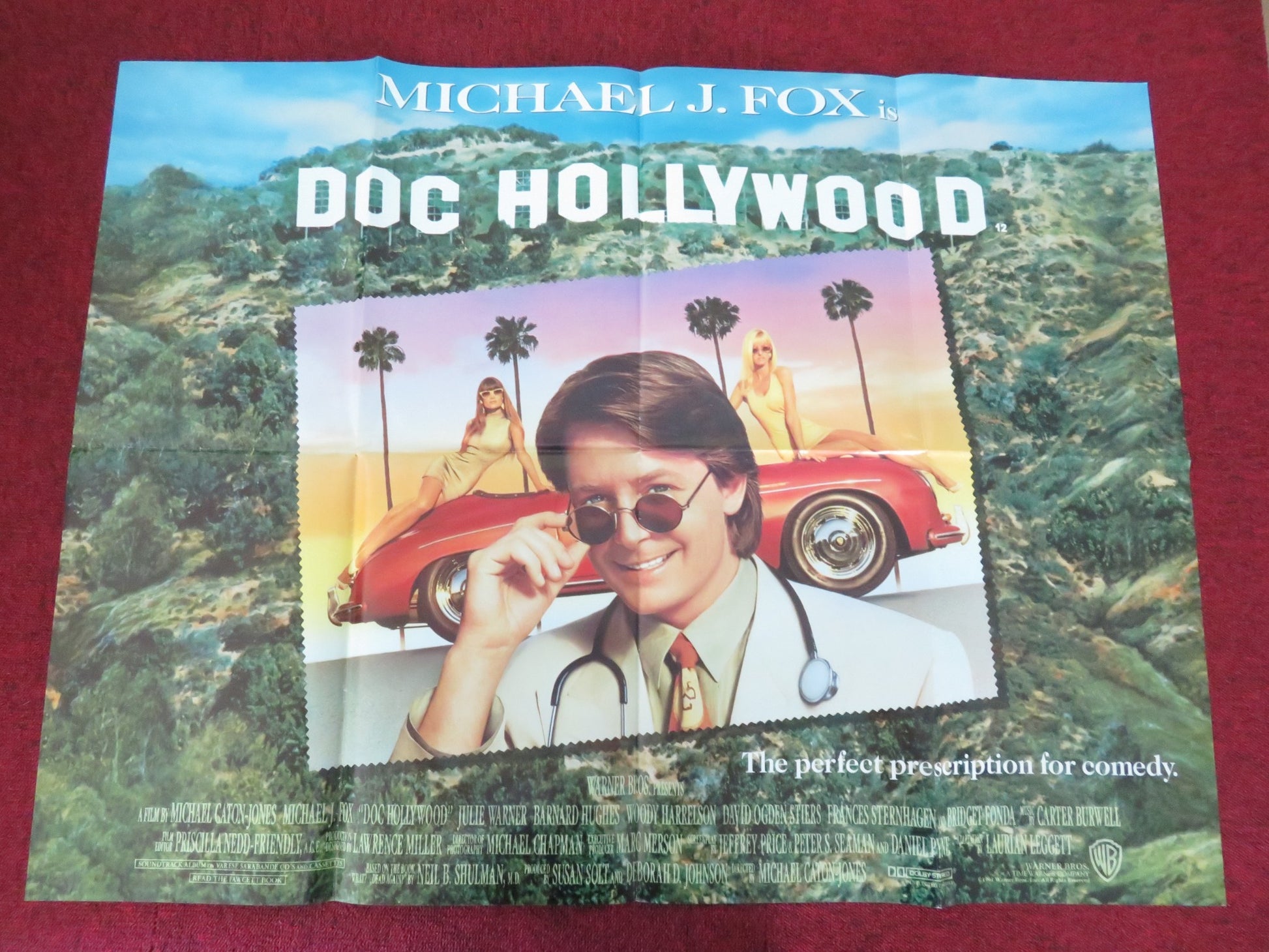 DOC HOLLYWOOD UK QUAD POSTER FOLDED MICHAEL J. FOX WOODY HARRELSON 1991 - Rendezvous Cinema