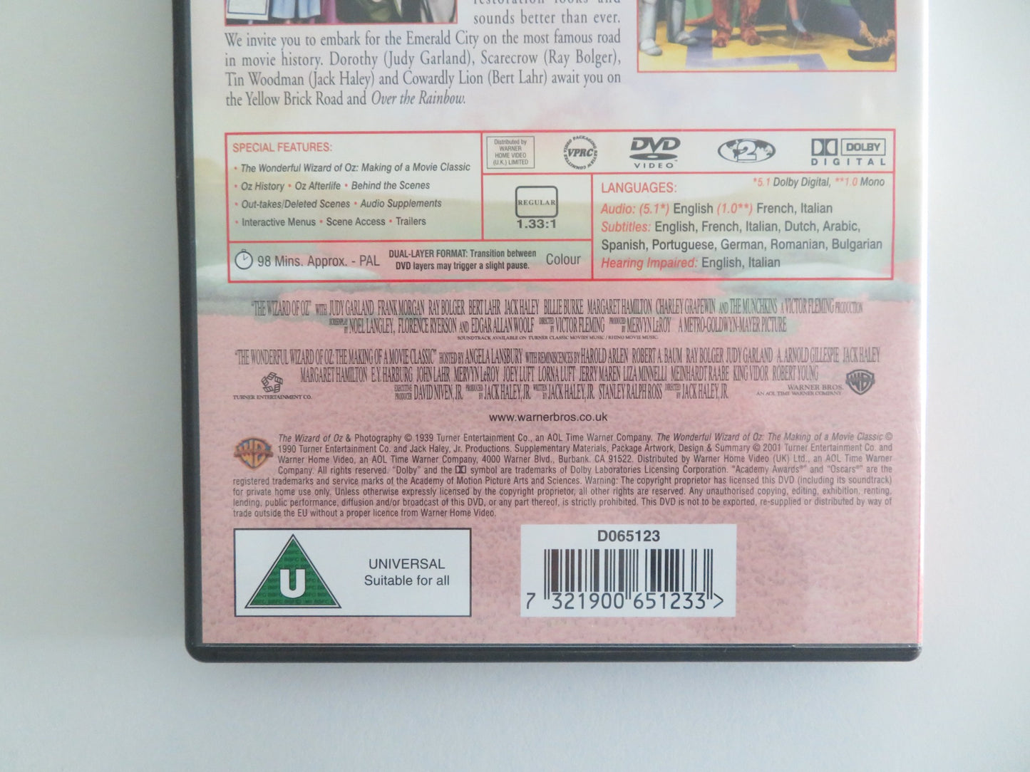 THE WIZARD OF OZ (DVD) JUDY GARLAND FRANK MORGAN 1939 REGION 2 - Rendezvous Cinema