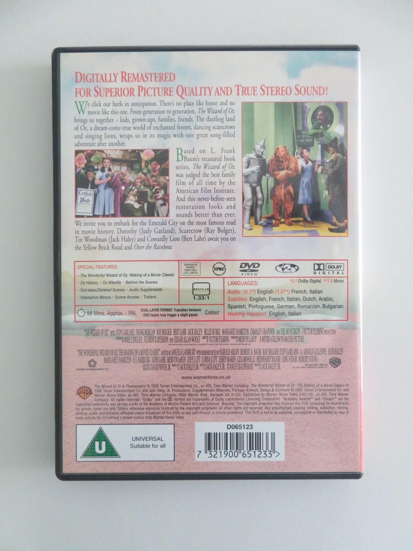 THE WIZARD OF OZ (DVD) JUDY GARLAND FRANK MORGAN 1939 REGION 2 - Rendezvous Cinema