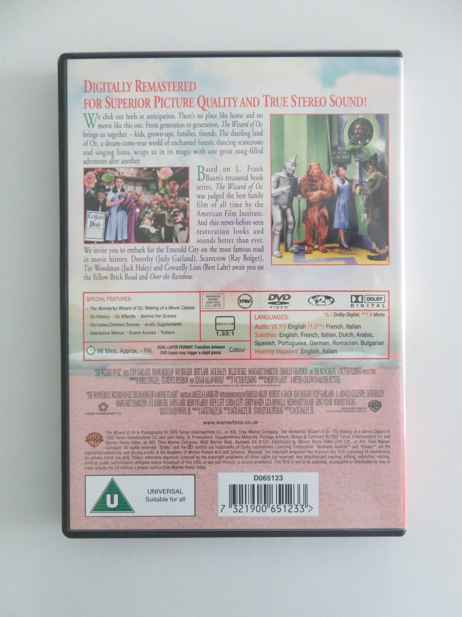 THE WIZARD OF OZ (DVD) JUDY GARLAND FRANK MORGAN 1939 REGION 2 - Rendezvous Cinema