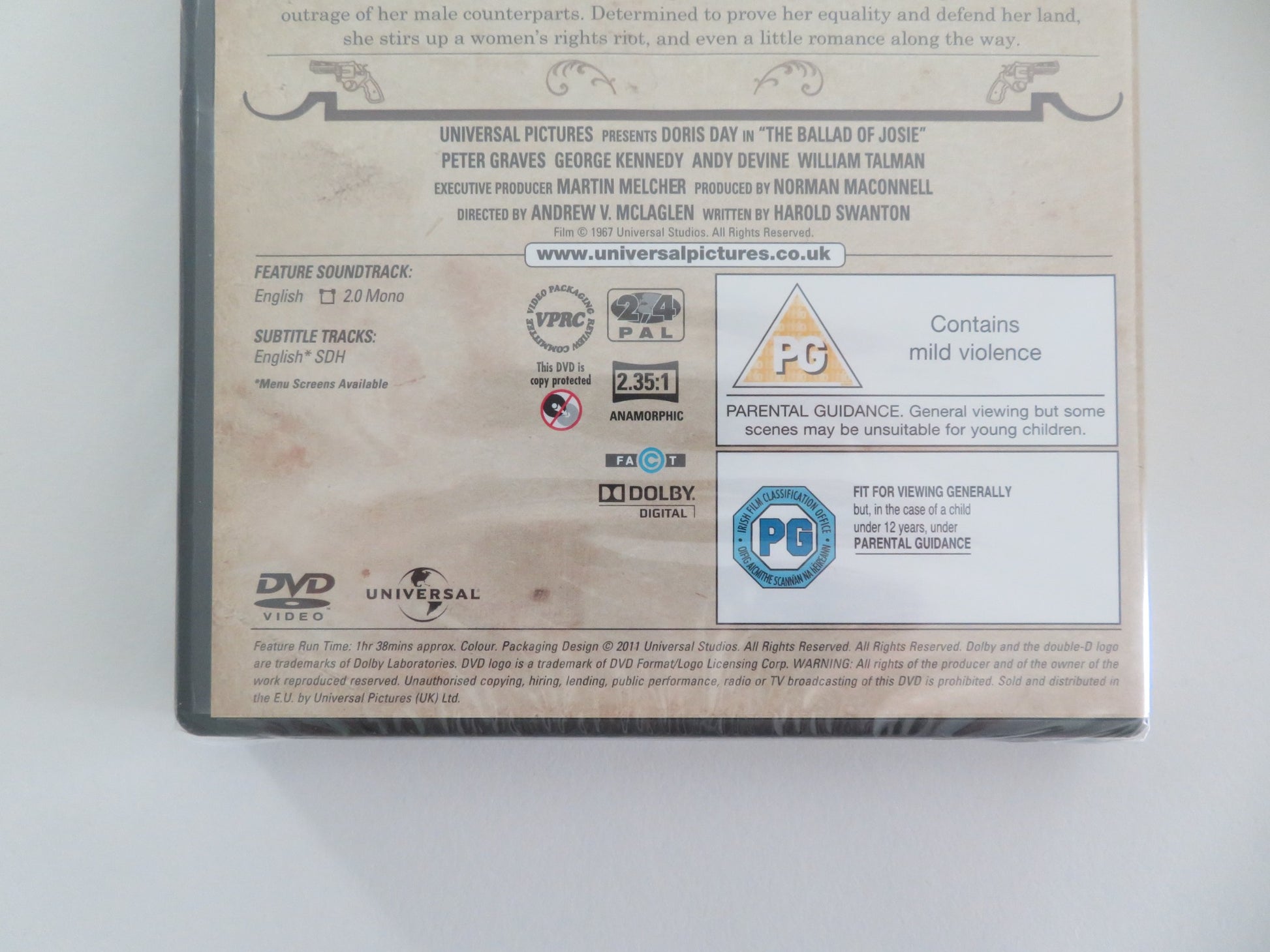 THE BALLAD OF JOSIE (DVD) DORIS DAY PETER GRAVES 1967 REGION 2, 4 - Rendezvous Cinema