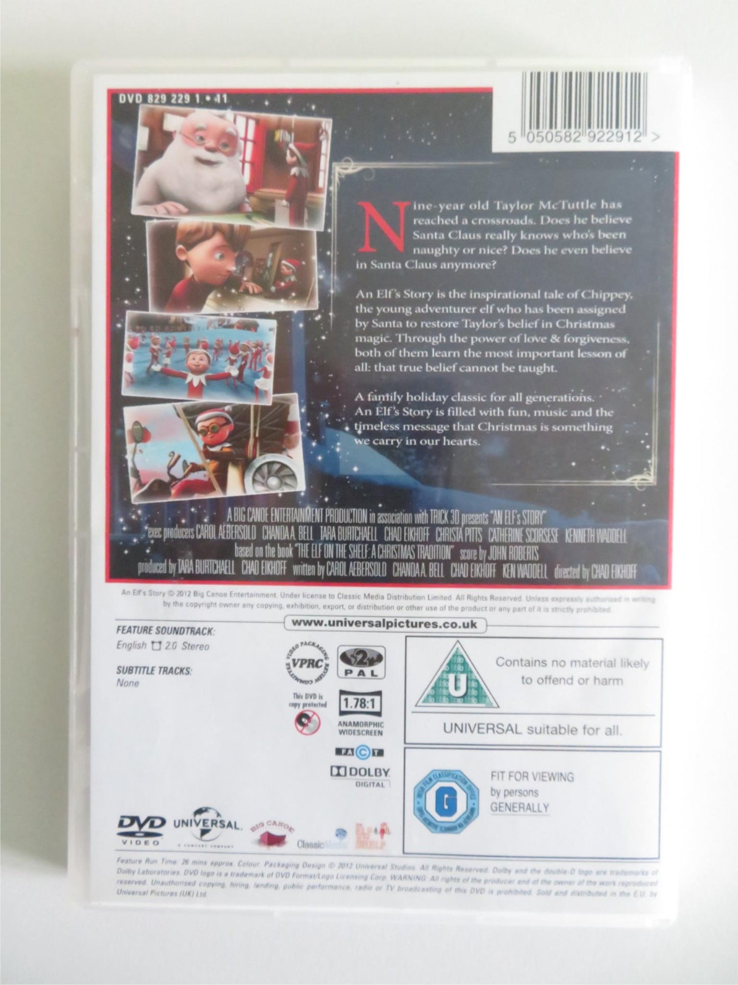 AN ELF'S STORY: THE ELF ON THE SHELF (DVD) BRENDAN DOOLING 2010 REGION 2