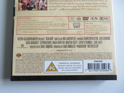 BEN HUR (DVD) CHARLTON HESTON JACK HAWKINS 1959 REGION 2