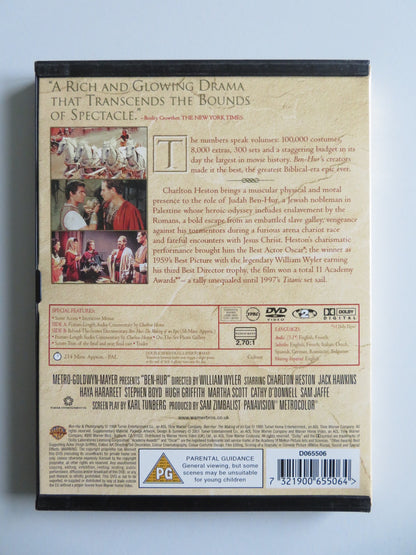 BEN HUR (DVD) CHARLTON HESTON JACK HAWKINS 1959 REGION 2