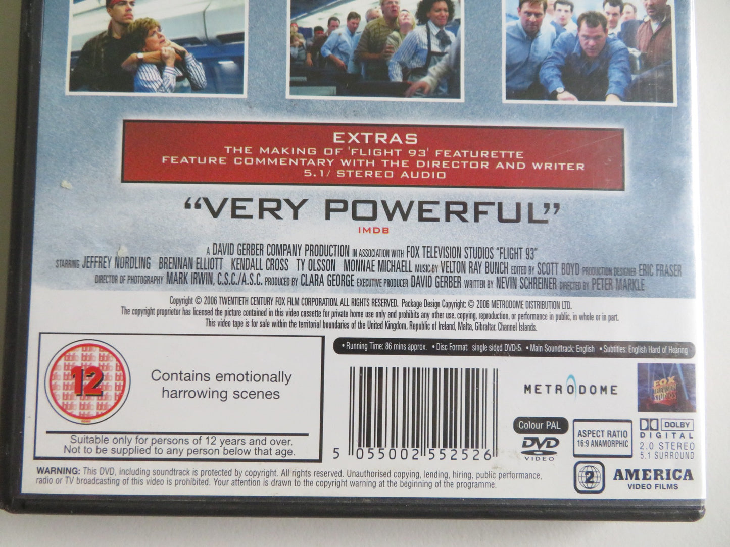 FLIGHT 93 (DVD) JEFFREY NORDLING BRENNAN ELLIOT 2006 REGION 2