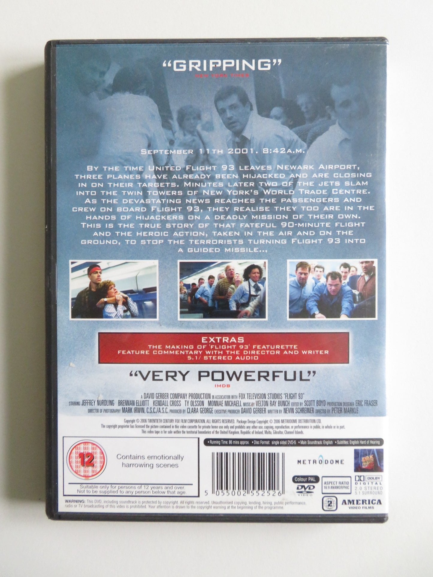 FLIGHT 93 (DVD) JEFFREY NORDLING BRENNAN ELLIOT 2006 REGION 2