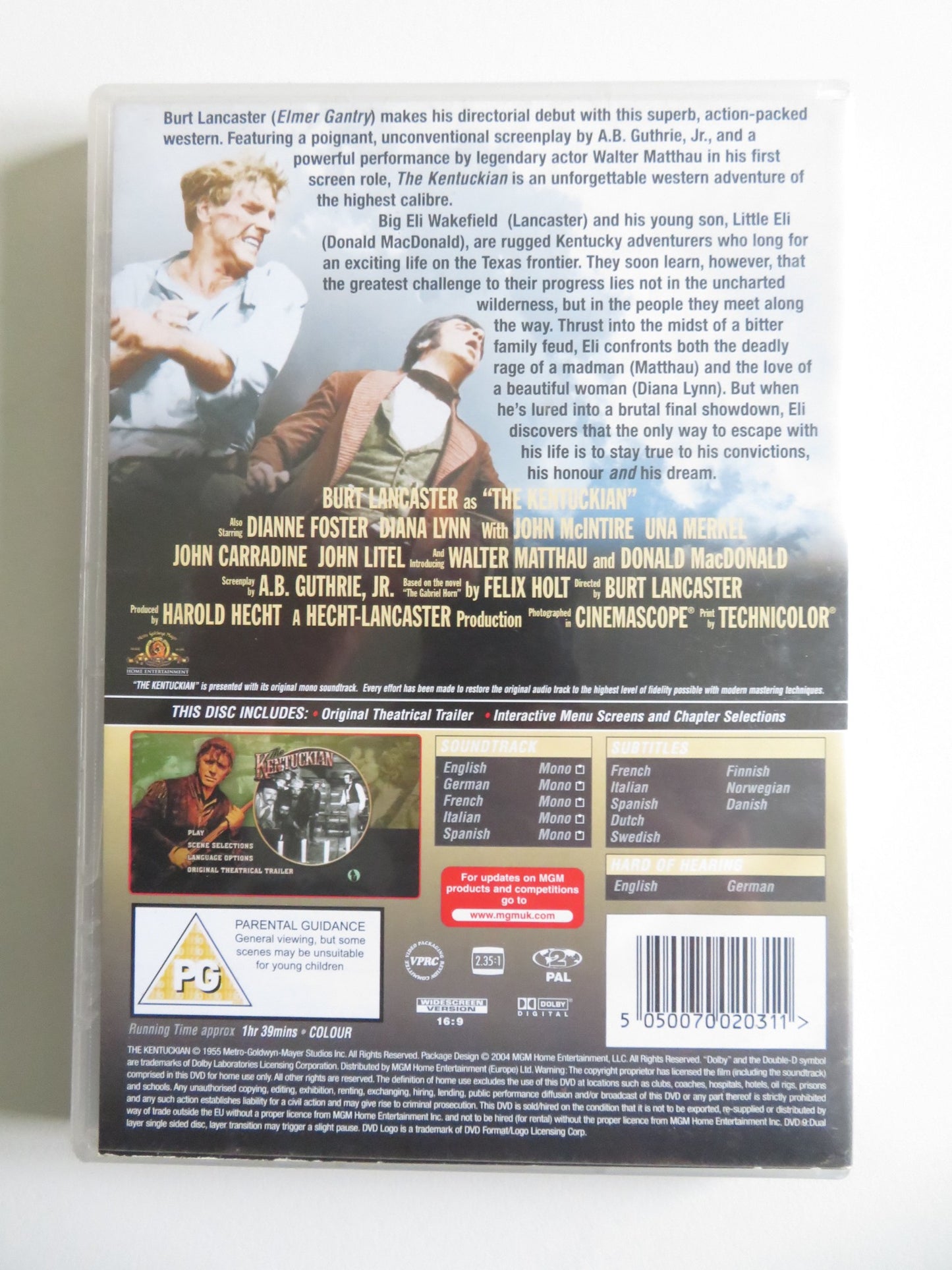 THE KENTUCKIAN (DVD) BURT LANCASTER DIANNE FOSTER 1955 REGION 2