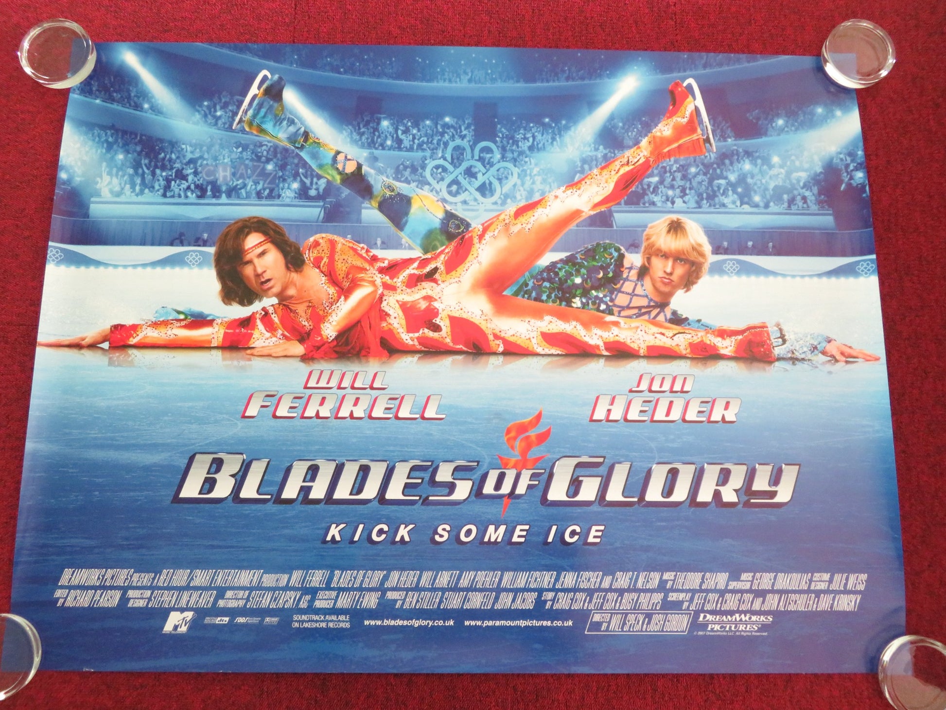 BLADES OF GLORY UK QUAD ROLLED POSTER WILL FERRELL JON HEDER 2007 - Rendezvous Cinema