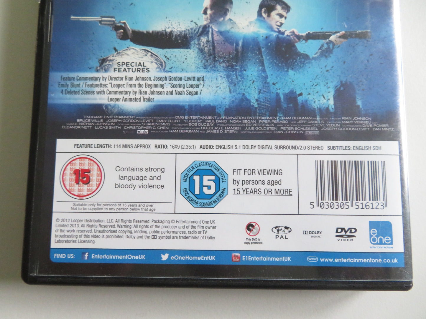 LOOPER (DVD) JOSEPH GORDON-LEVITT BRUCE WILLIS 2012 REGION 2