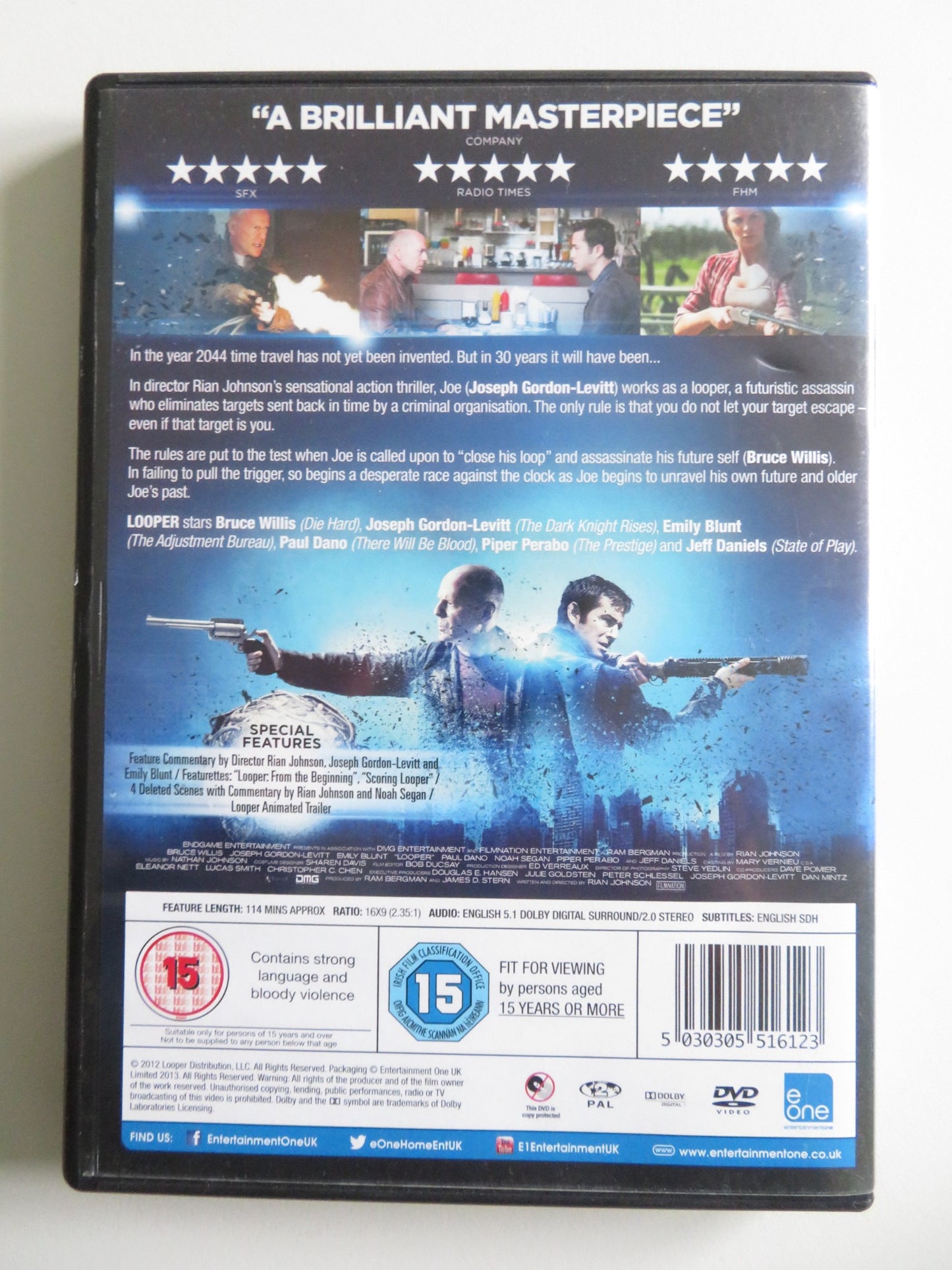 LOOPER (DVD) JOSEPH GORDON-LEVITT BRUCE WILLIS 2012 REGION 2