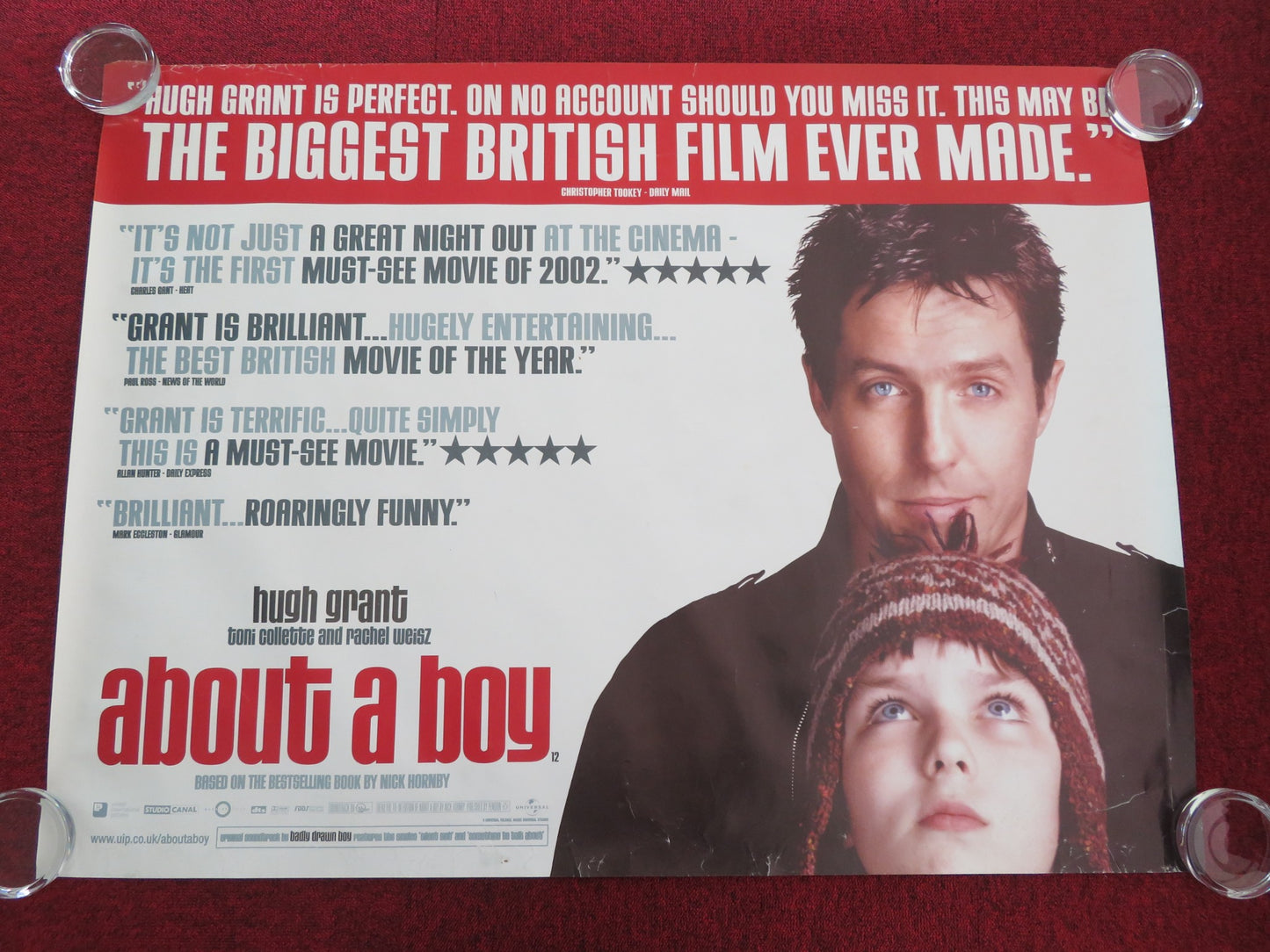 ABOUT A BOY - B UK QUAD ROLLED POSTER HUGH GRANT NICHOLAS HOULT 2002 - Rendezvous Cinema