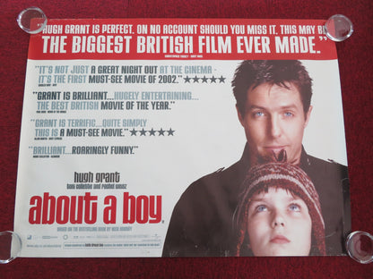 ABOUT A BOY - B UK QUAD ROLLED POSTER HUGH GRANT NICHOLAS HOULT 2002 - Rendezvous Cinema