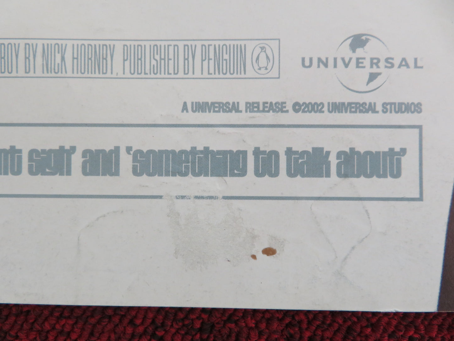 ABOUT A BOY - B UK QUAD ROLLED POSTER HUGH GRANT NICHOLAS HOULT 2002 - Rendezvous Cinema