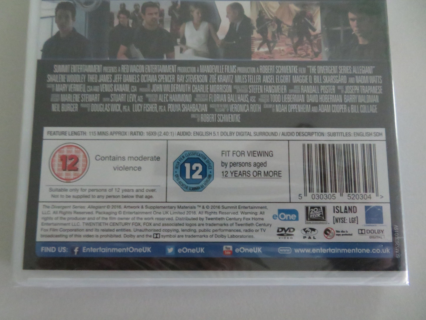 THE DIVERGENT SERIES: ALLEGIANT (DVD) SHAILENE WOODLEY THEO JAMES 2016 REGION 2
