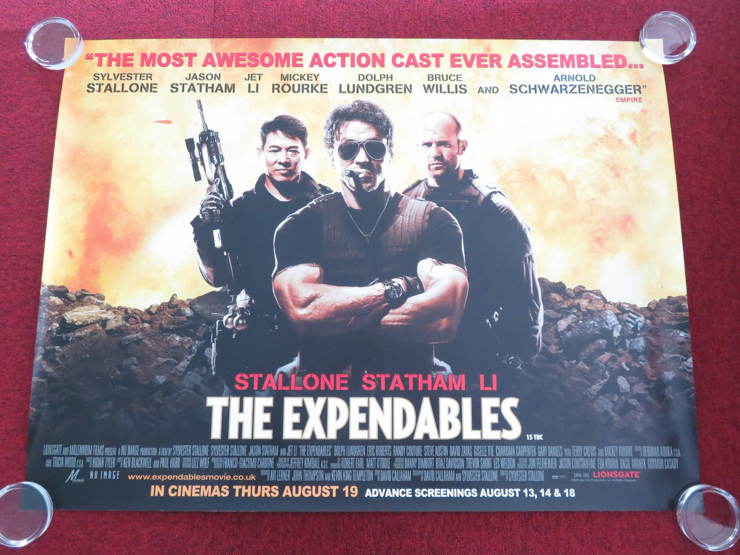 THE EXPENDABLES UK QUAD ROLLED POSTER SYLVESTER STALLONE JASON STATHAM 2010 - Rendezvous Cinema