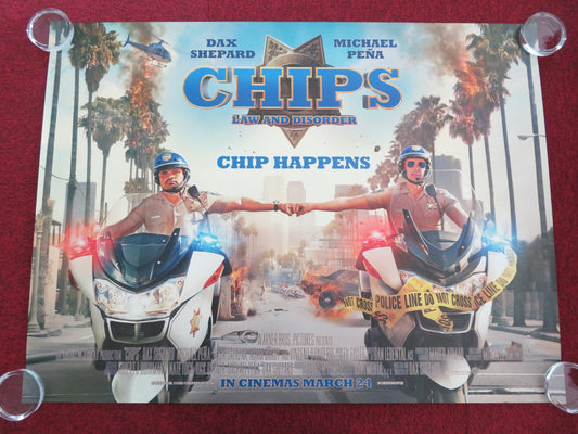 CHIPS UK QUAD ROLLED POSTER MICHAEL PENA DAX SHEPARD 2017 - Rendezvous Cinema