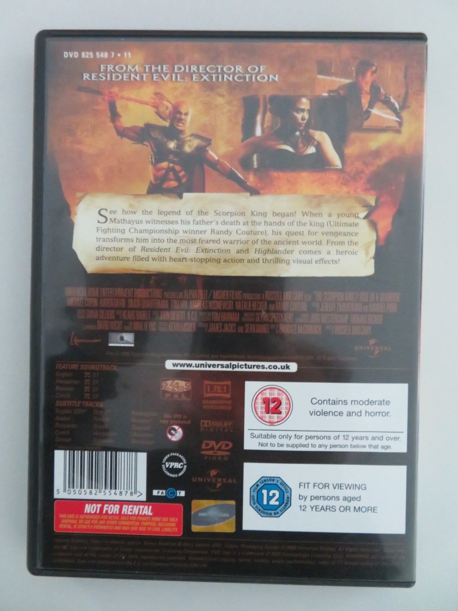 THE SCORPION KING 2: RISE OF A WARRIOR (DVD) RANDY COUTURE WU 2008 REGION 2,4,5 - Rendezvous Cinema